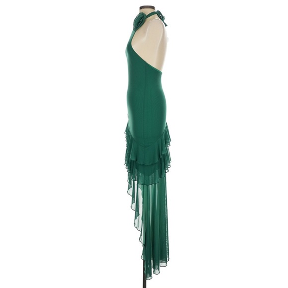 MAJORELLE Val Gown in Green Sz XS Pristine Asymmetrical Halter Wistful Fairy - Picture 5 of 8